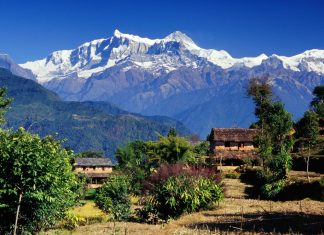 Travel wallpapers images android savers screen screensavers nepal village gandaki annapurna range.