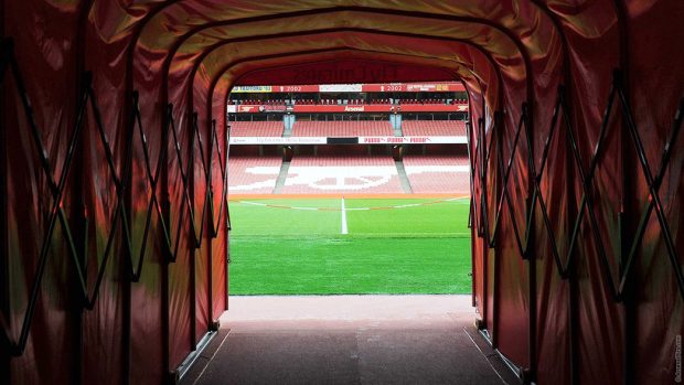 Tunnel inside Arsenal Stadium.