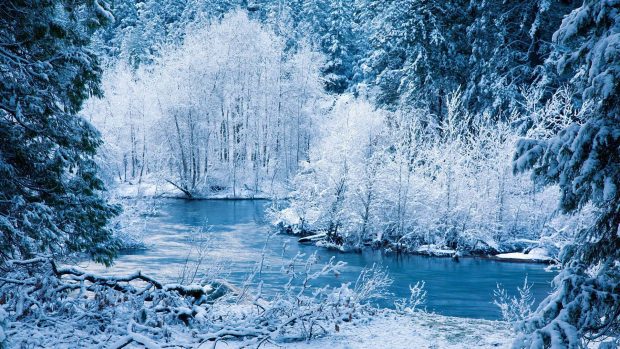 Winter River background lanscape 2.