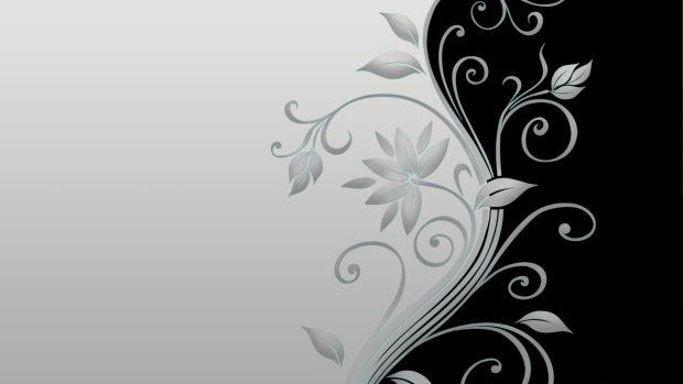 black and white flower wallpaper desktop