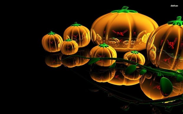 3D Pumpkini Halloween Wallpaper HD.