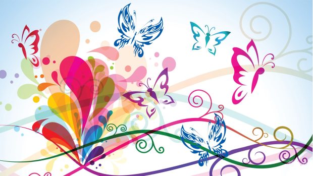 Backgrounds Abstract Colorful Butterfly.