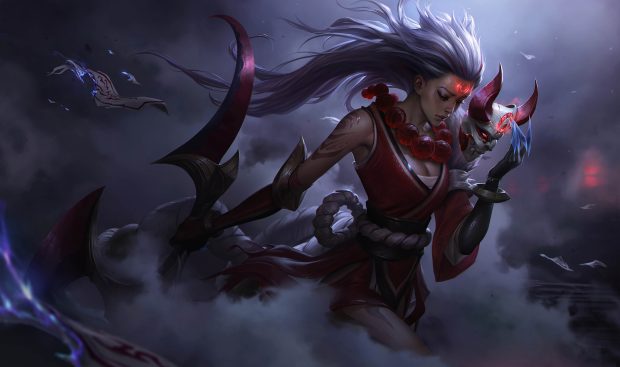 Blood Moon Diana Splash Art League of Legends Artwork Wallpaper.