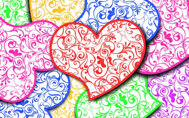 Colorful Hearts 2560x1600 Holiday Backgrounds.
