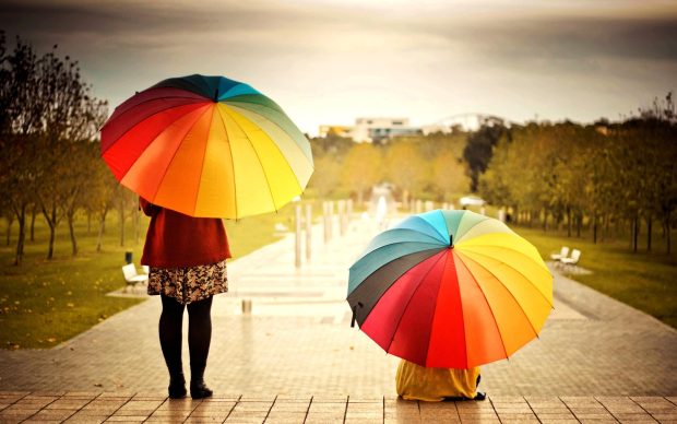 Colorful Umbrella in Cute Kids Hand Nice Wallpapers.