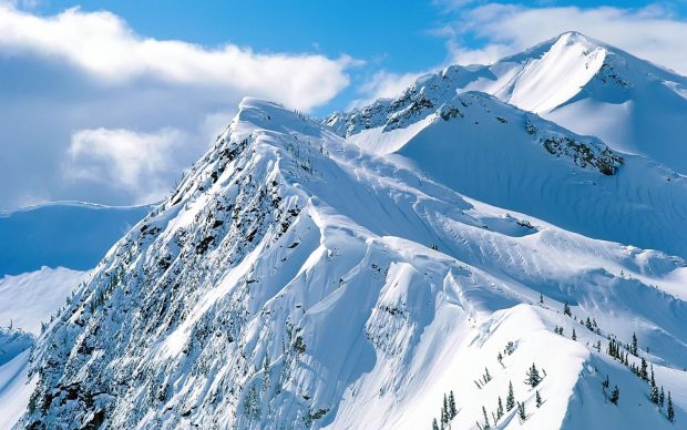 Cool Winter Snow Mountain Nature Wallpaper HD.