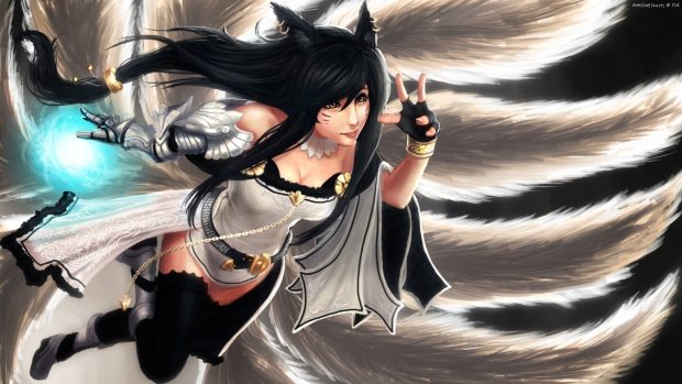 Cute Anime Ahri League of Legends Backgrounds.