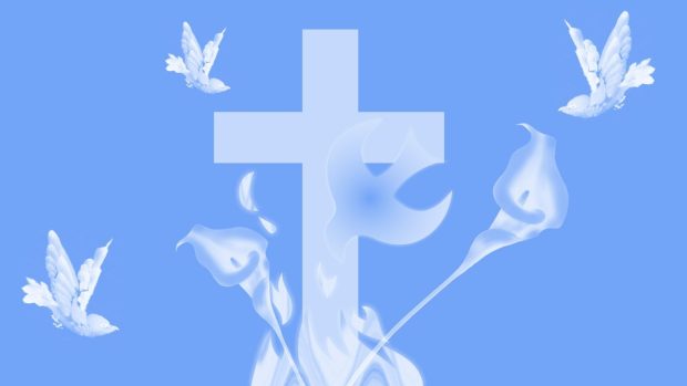 Easter Peace Cross Doves Widescreen Lily Wallpapers Images.