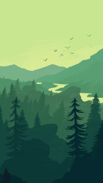 Firewatch landscape forest minimalistic iphone.