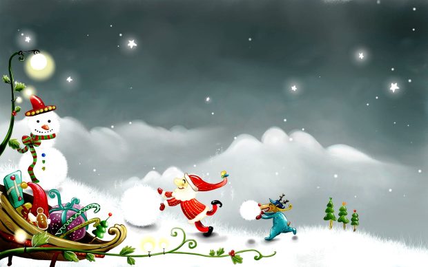 Wallpapers for Desktop with winter, cartoon, happy, wallpaper, eve, christmas.