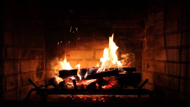 HD Fireplace Wallpaper.