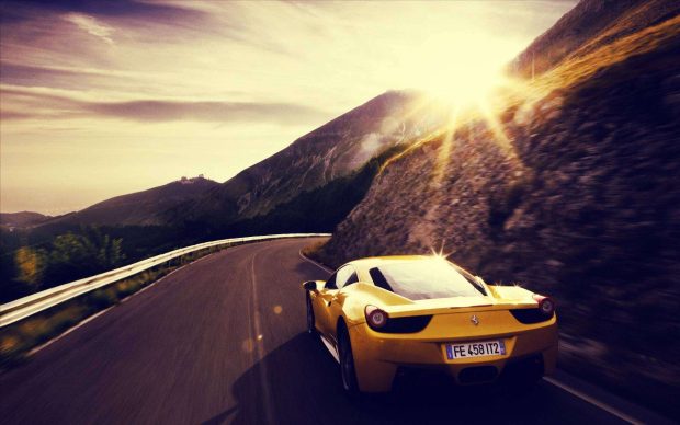 HD yellow ferrari wallpaper.