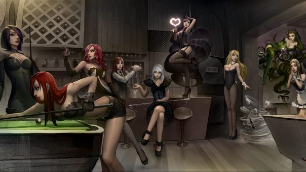 Hot girls in League of Legends Backgrounds.