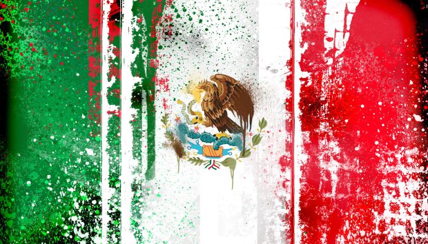 Mexican Flag Abstract Painting Wallpaper.