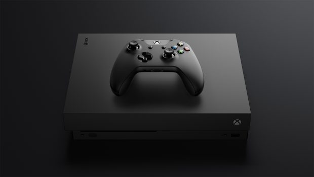 Xbox One X Console Controller Front Tilt Top.