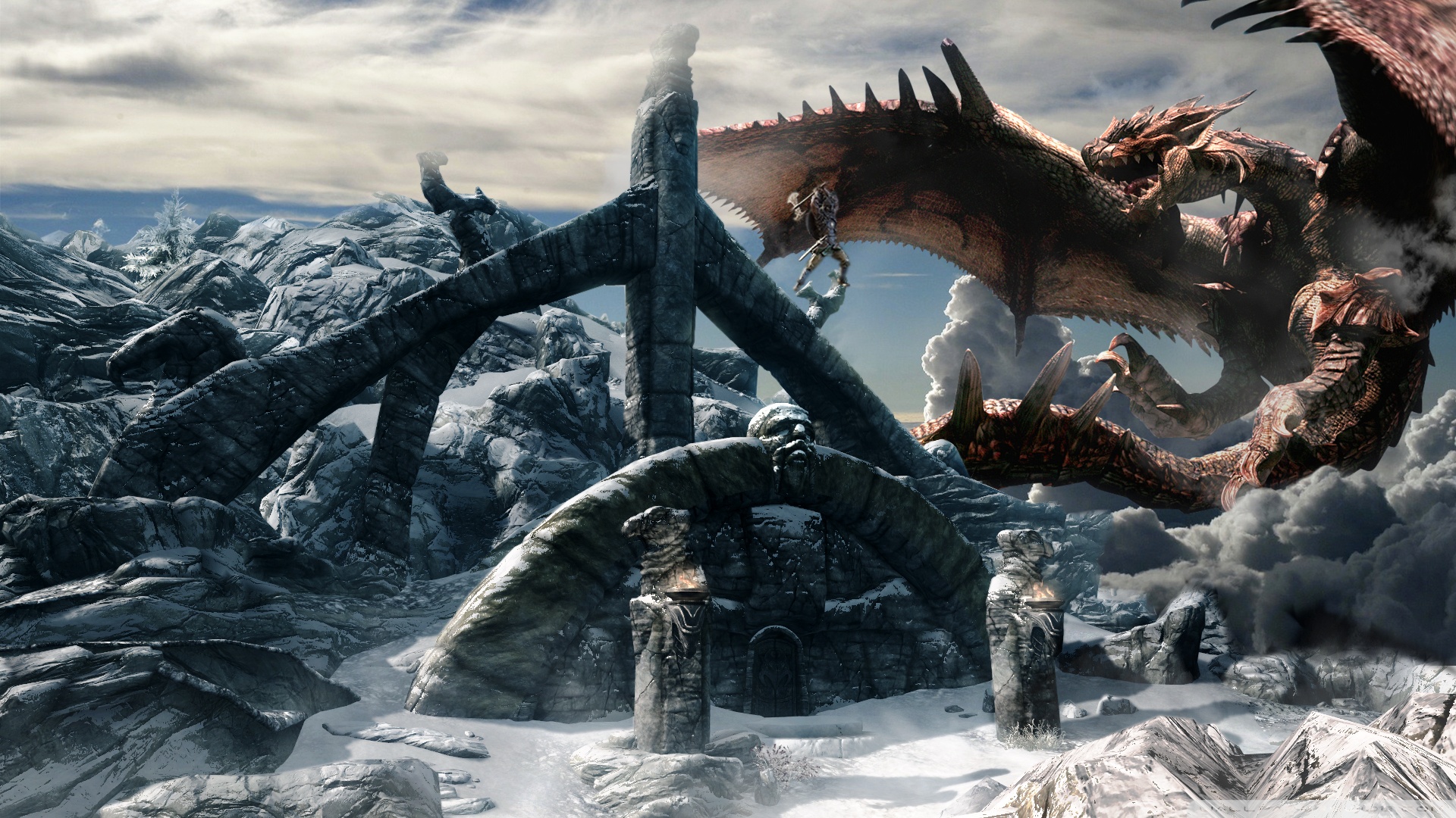 Dragon Skyrim Wallpaper Hd Pixelstalk Net