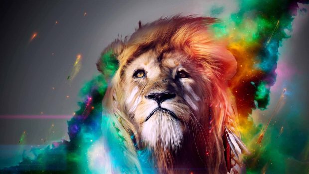 Trippy Lion Wallpaper hd.