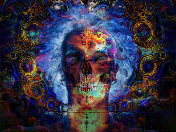 Trippy Skull Wallpaper.