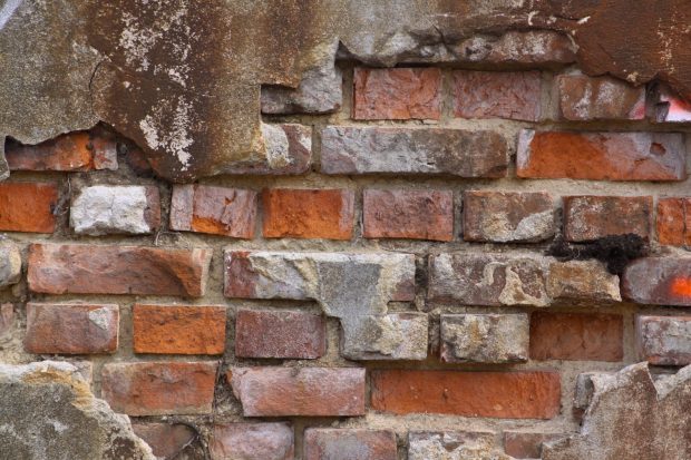 Wall brick reboque pattern broken bricks.