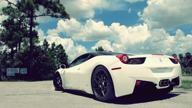 White Ferrari Wallpaper HD.