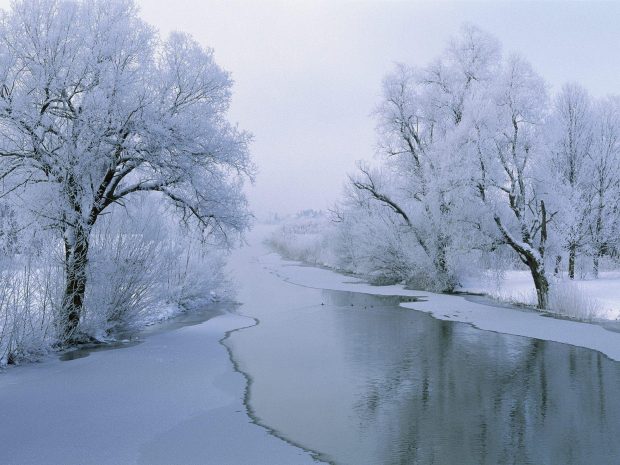 White River Winter Desktop Wallpaper HD.
