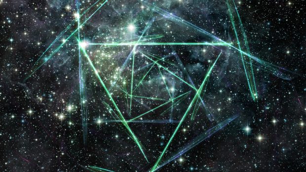 Abstract Space Triangles Background.