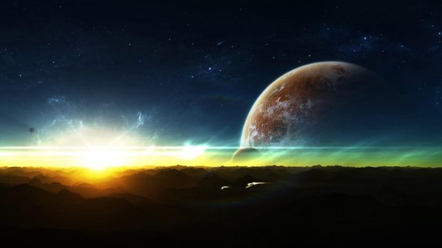 Abstract Sunrise Space Wallpaper 1920x1080.
