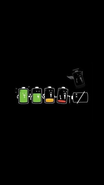 Battery Life Cycle Funny iPhone Wallpaper HD.