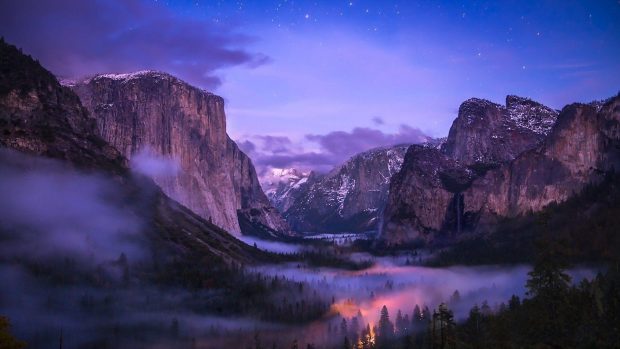 Beautiful Yosemite Night Wallpaper 5.