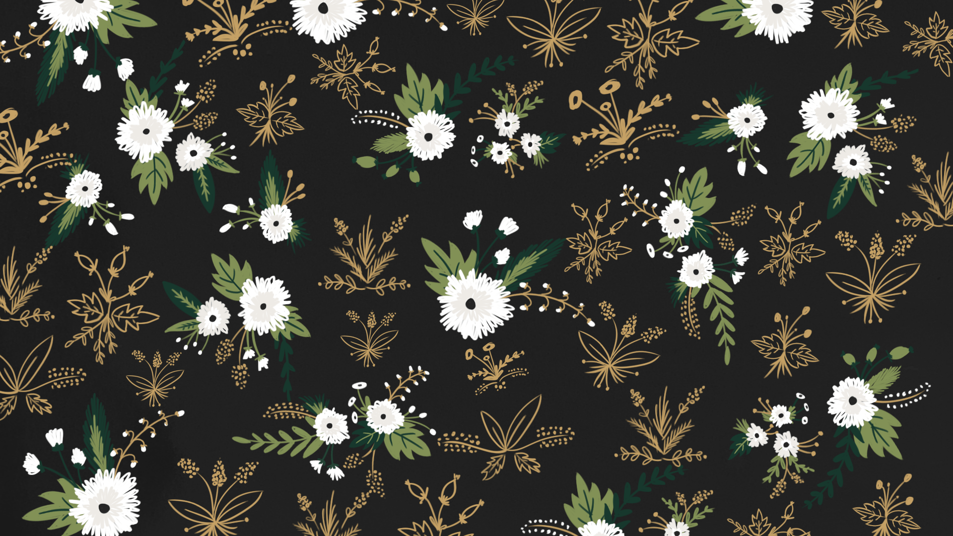 Black Floral Wallpaper.