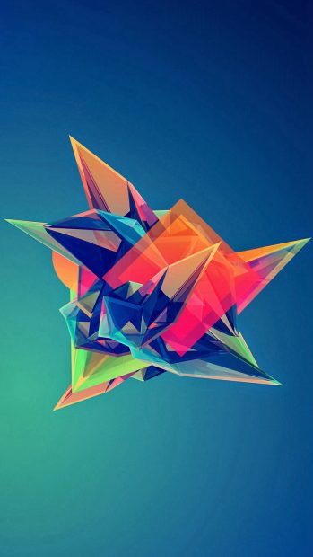 Colorful Cool Abstract Polygonal Shape Phone plus wallpaper.