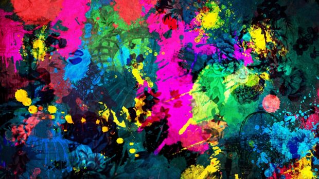 Colorful Paint Splatter IMac Background.