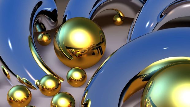 Gold Balls Download 3D Wallpaper.