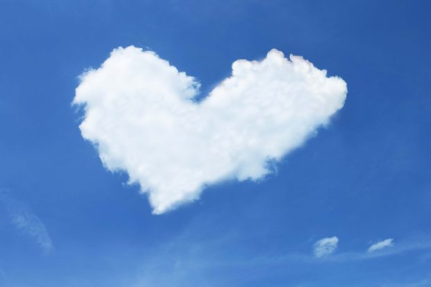 Heart Cloud Valentines Wallpaper HD.