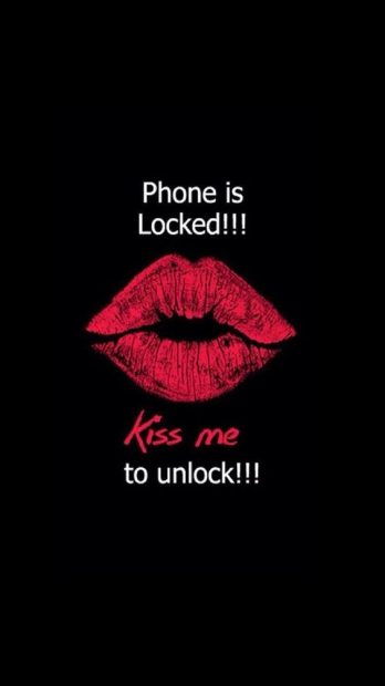 Kiss me to unlock screen.
