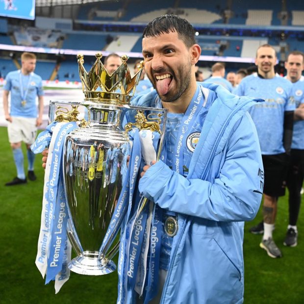 Aguero Manchester City 2021 Premier League Champions.