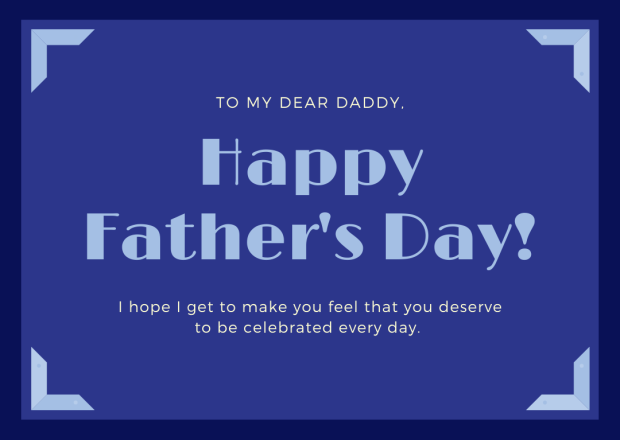 Blue Fathers Day Image Card.