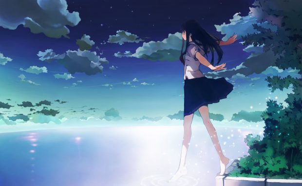 Cool Anime School Girl Wallpaper.