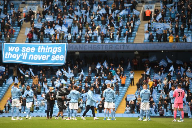 Fans rose to their feet to show their appreciation for Aguero s ten years of incredible.
