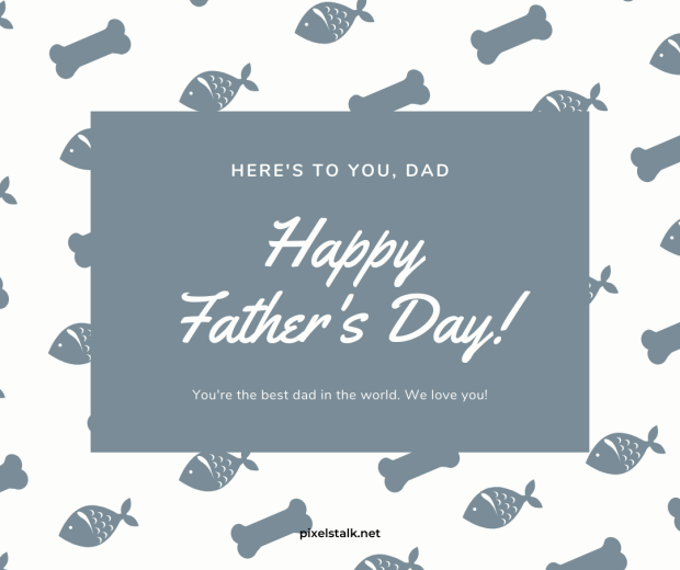 Gray Fish Fathers Day Image.