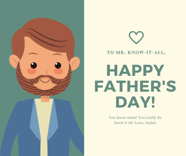 Green and Pink Dad Illustration Father's Day Wallpaper.