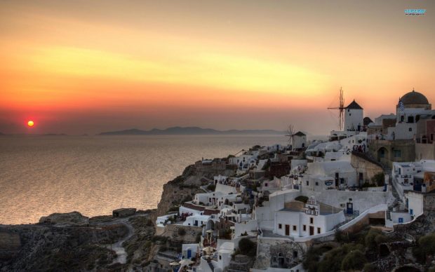 HD Santorini Sunset Wallpapers.