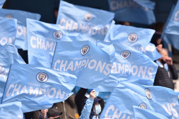 Man City finished their season with a 5 0 win over Everton having already been crowned champions.