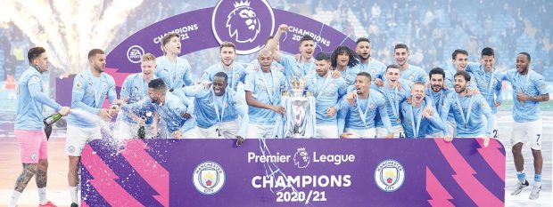 Manchester City Premier League Champions 2021.
