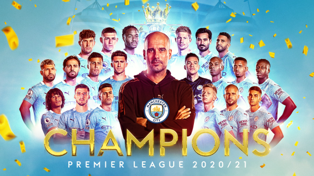 Manchester City Premier League Champions 2021 Desktop Wallpaper.