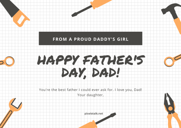 Orange Work Tools Fathers Day Wallpaper.