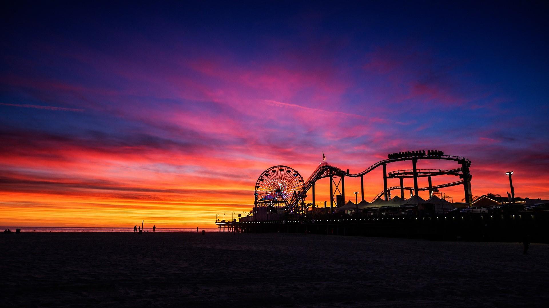 HD wallpaper santa monica santa monica pier united states route 66  ocean  Wallpaper Flare