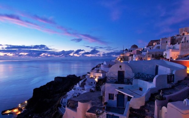 Santorini At Night HD Wallpapers.