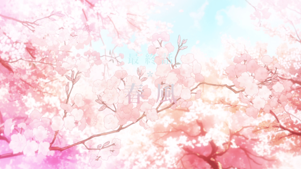 Shigatsu Watercolor Cherry Flower Wallpaper.