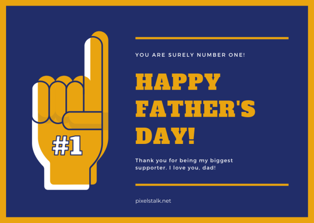 Sports Finger Fathers Day Card.